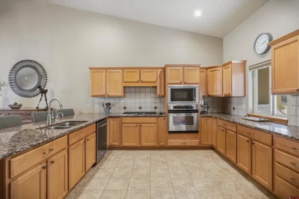 a view of a dining room kitchen and a window
