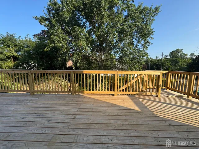 a view of wooden deck