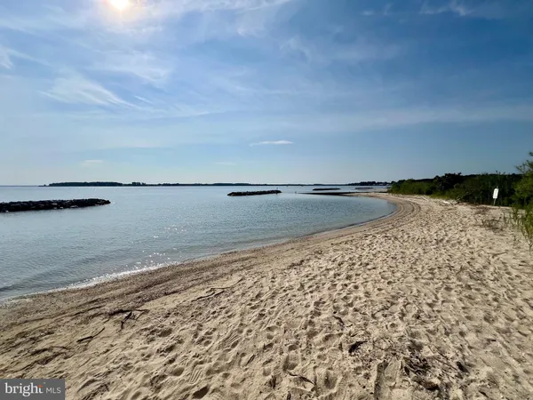 a view of a lake with a beach