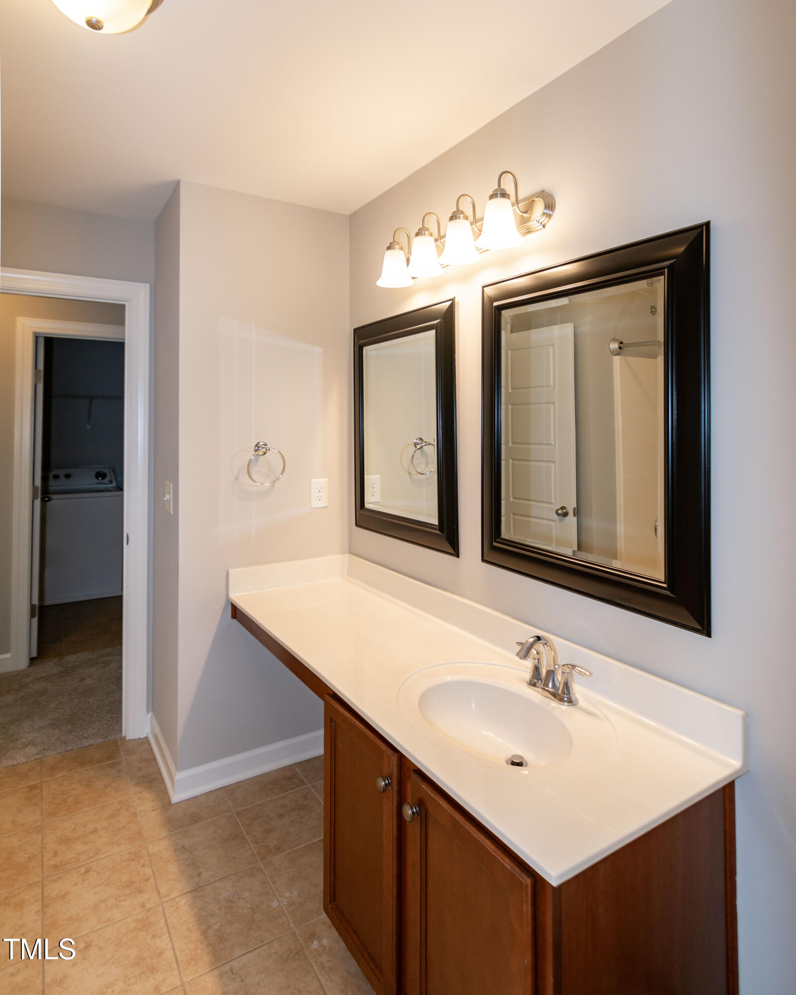 206 Roundhouse Lane Morrisville, NC 27560 - Photo 31 of 42 a bathroom with a sink vanity and a mirror