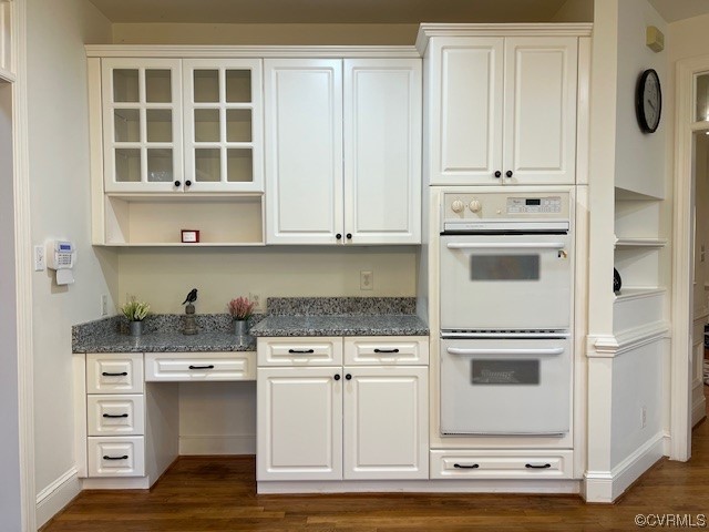3430 Robious Forest Way Midlothian, VA 23113 - Photo 46 of 50 a kitchen with granite countertop white cabinets and white appliances