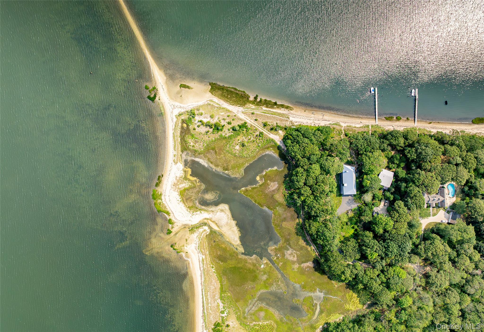 47 L South Ferry Road Shelter Island, NY 11964 - Photo 32 of 35 Aerial view of property and surrounding area featuring a nearby body of water