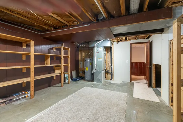 a view of a trees in a backyard of the house