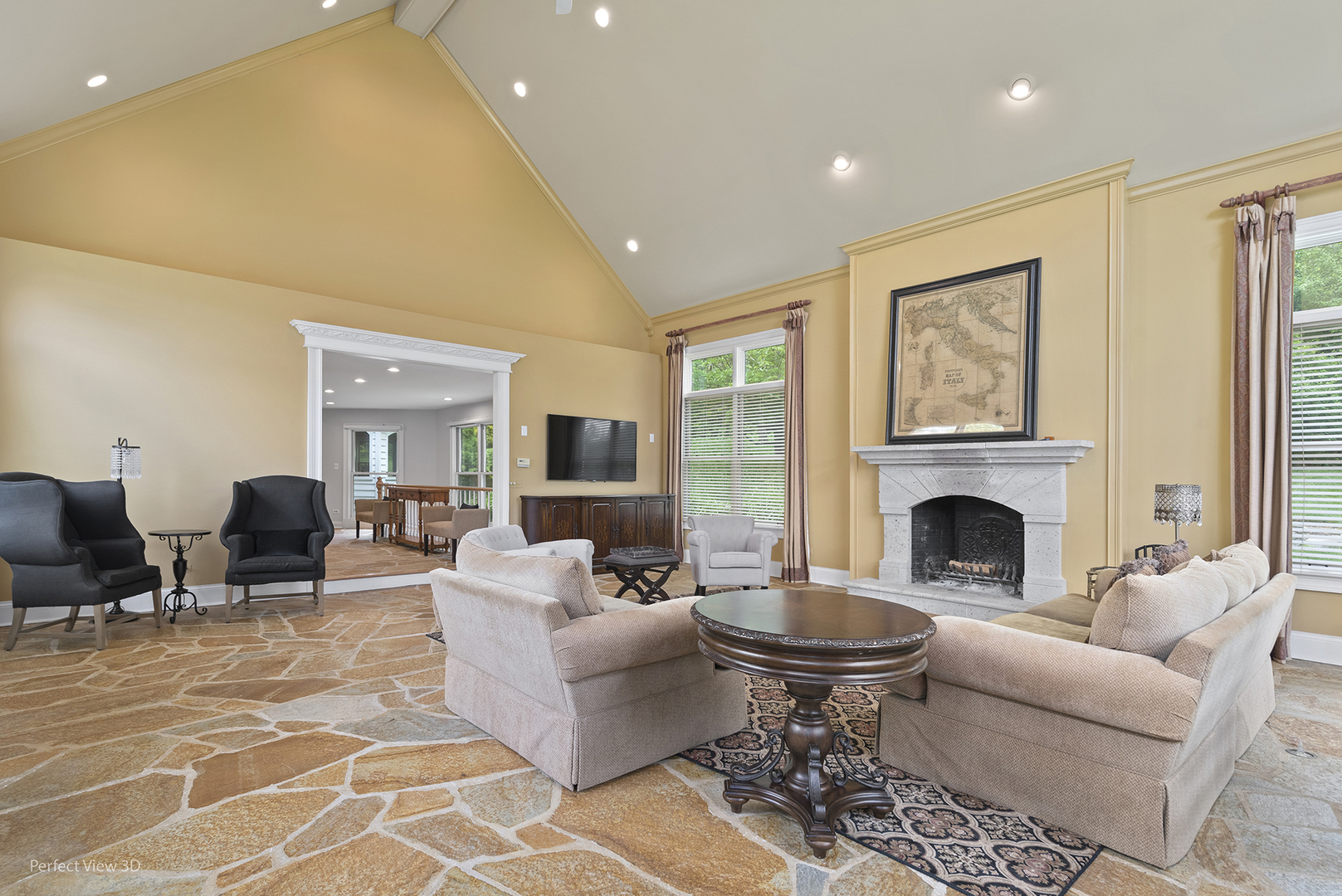 110 North Inverway Road Inverness, IL 60067 - Photo 4 of 27 a living room with fireplace furniture and a fireplace