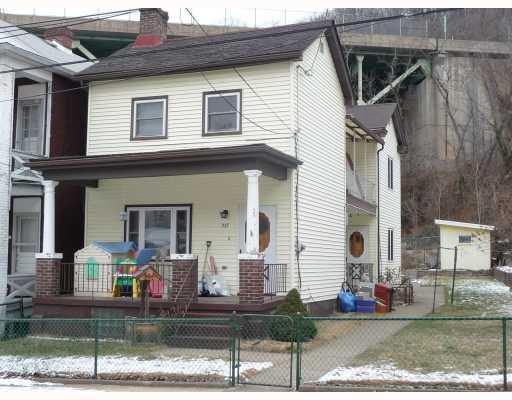 337 Four Mile Run Road Greenfield, PA 15207 - Photo 1 of 6 Exterior Front. Large level fenced yard for play and garden. Note side entrance for mother-in-law apartment.