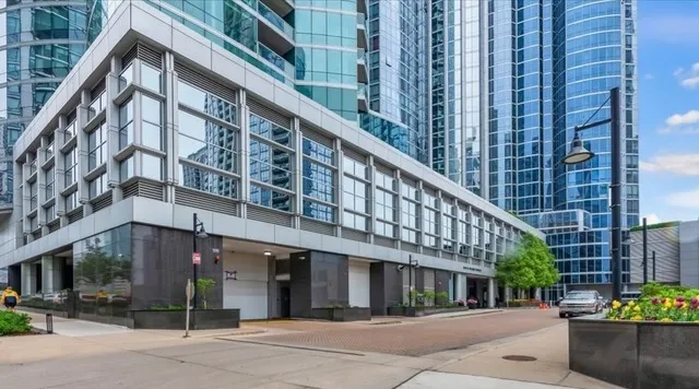 a view of a building and a street