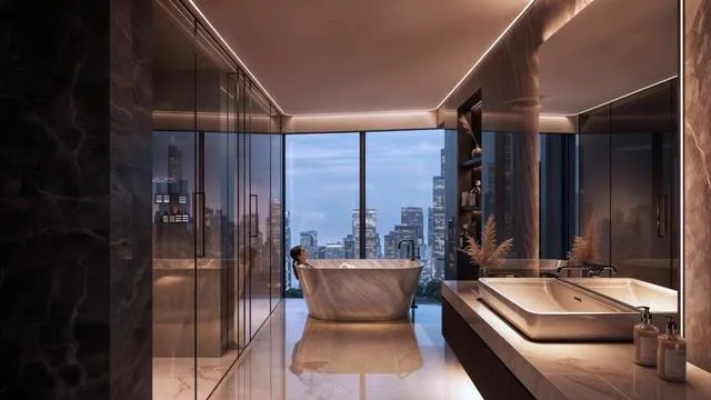 a room with pool table and glass door