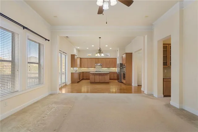 a view of a livingroom with a staircase