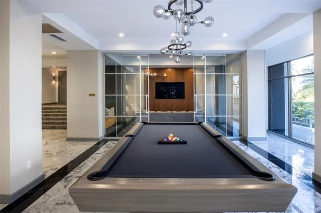 a living room with furniture