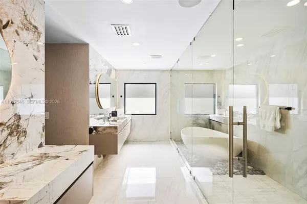 a large room with a lot of counter space