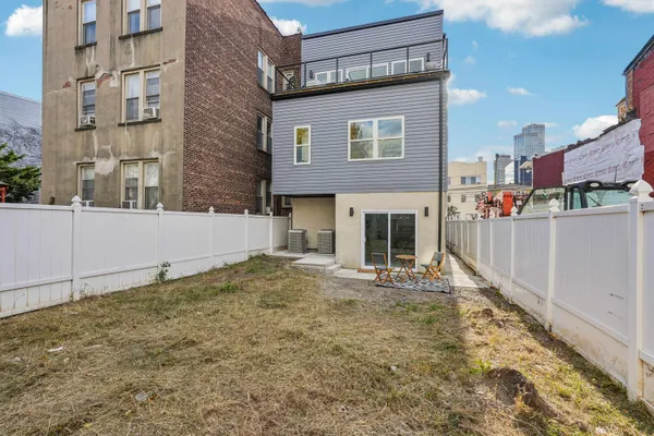 an aerial view of a multi story building