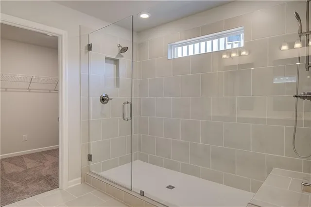 a bathroom with a shower