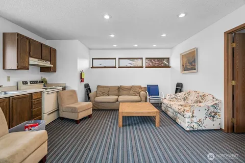 a living room with furniture and a couch