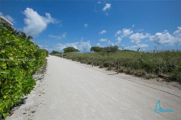 a view of a pathway with a yard
