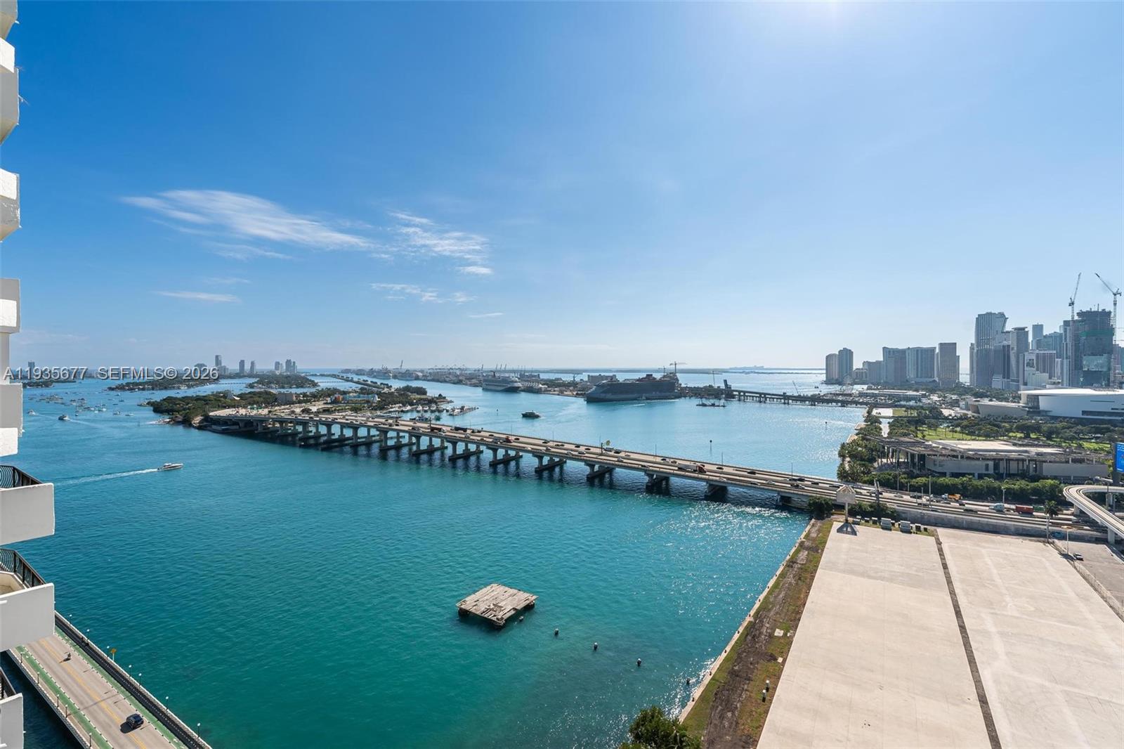555 Northeast 15th Street, Unit 30H Miami, FL 33132 - Photo 18 of 39 a view of a lake with a city