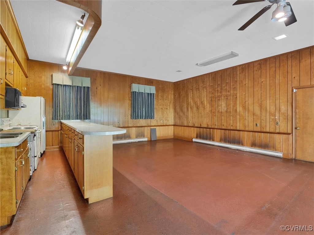 8901 Strath Road Henrico, VA 23231 - Photo 35 of 47 Kitchen with wooden walls, baseboard heating, elec