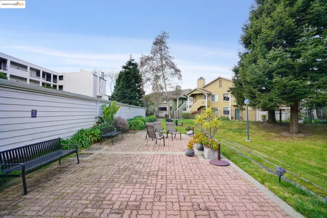 a view of a park with swings