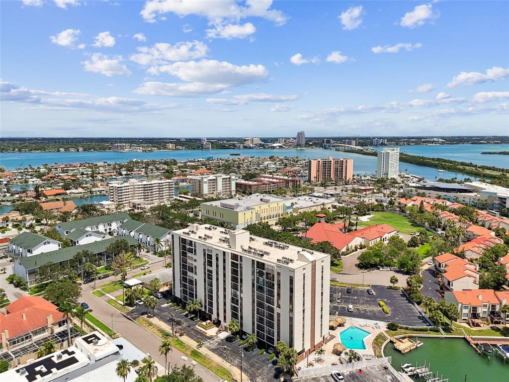 255 Dolphin Point, Unit 207 Clearwater Beach, FL 33767 - Photo 53 of 69 an aerial view of a city