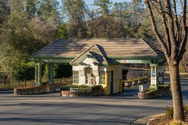 a view of a building and a trees