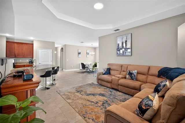 a living room with furniture and a couch