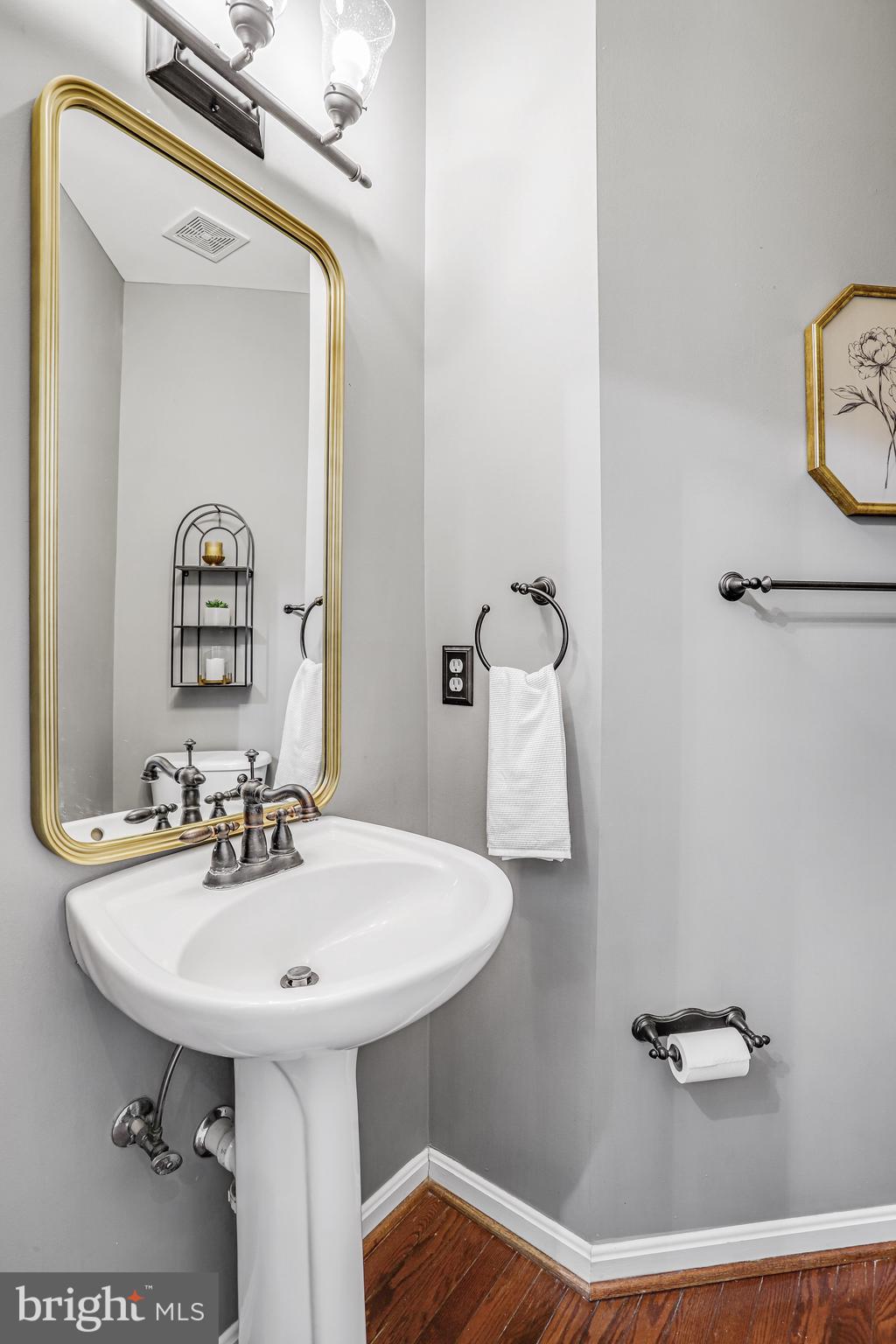 21625 Merion Street Ashburn, VA 20147 - Photo 43 of 80 a bathroom with a sink a mirror and vanity