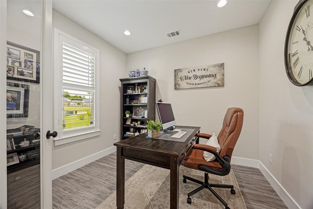 1105 Ranch Drive Bonham, TX 75418 - Photo 20 of 25 Dedicated room featuring wood-finish flooring, a window with blinds, recessed lighting