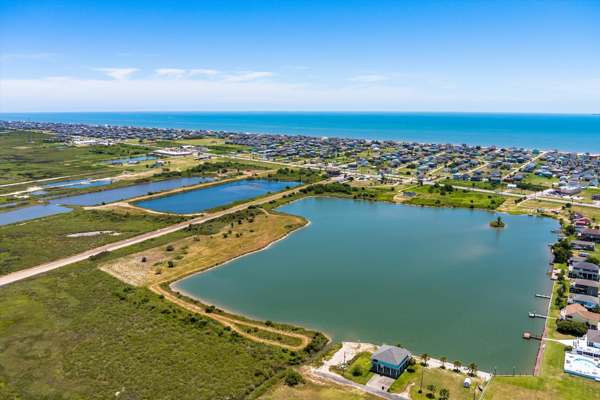 1105 Bob Road Crystal Beach, TX 77650 - Photo 17 of 23 an aerial view of a ocean