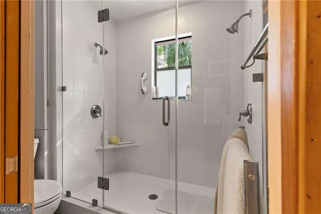 a bathroom with a shower