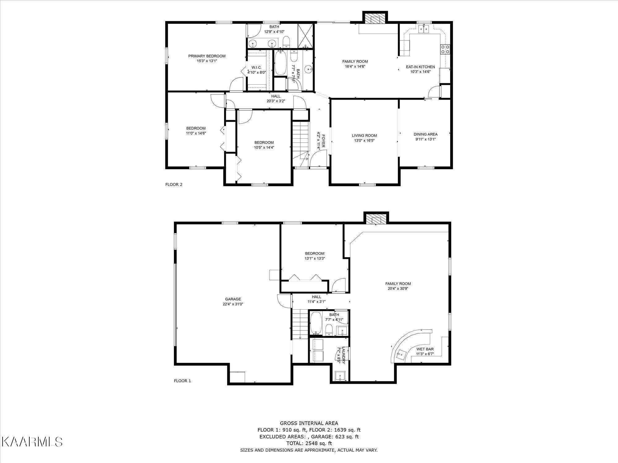 7825 Cranley Road Powell, TN 37849 - Photo 33 of 33 43-all_floors_dimensions_7825_cranley_ro
