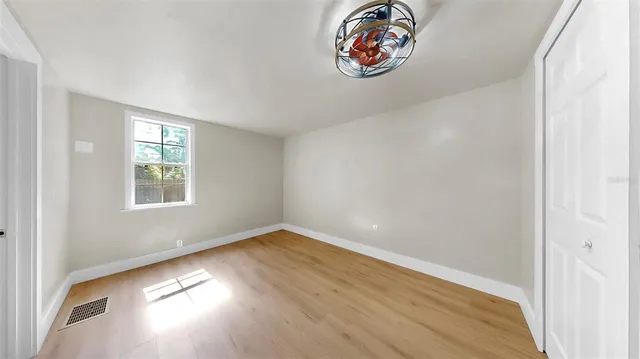 an empty room with a window