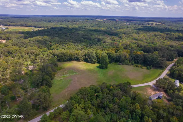 a view of lake with green space