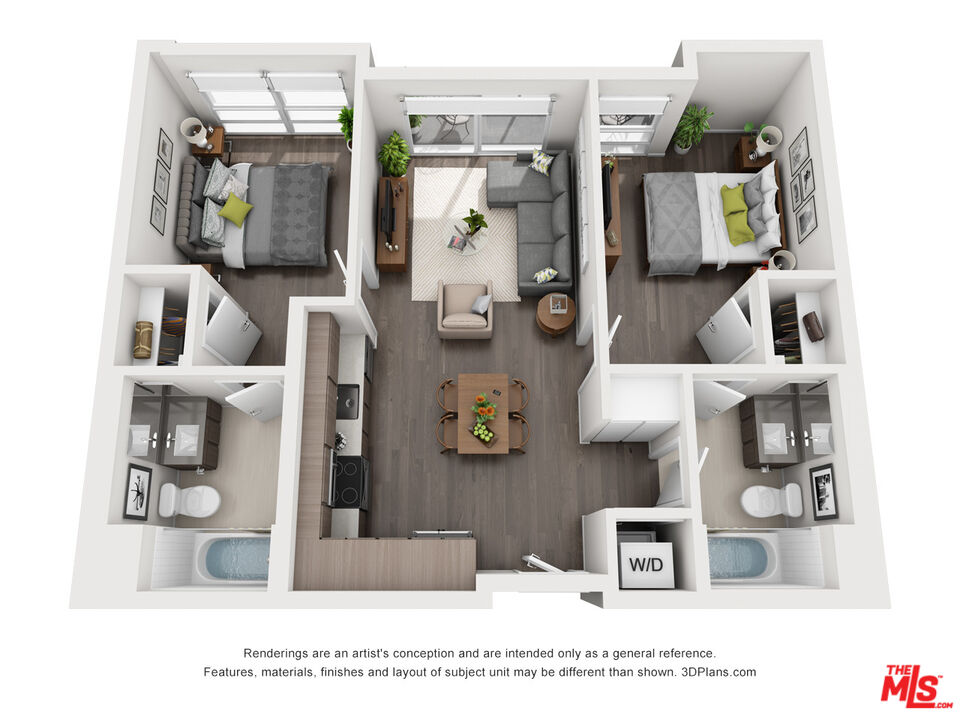 700 South Manhattan Place, Unit 513 Los Angeles, CA 90005 - Photo 7 of 9 view of living room with furniture and rug