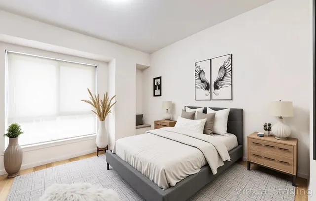 a room with a couch and a window