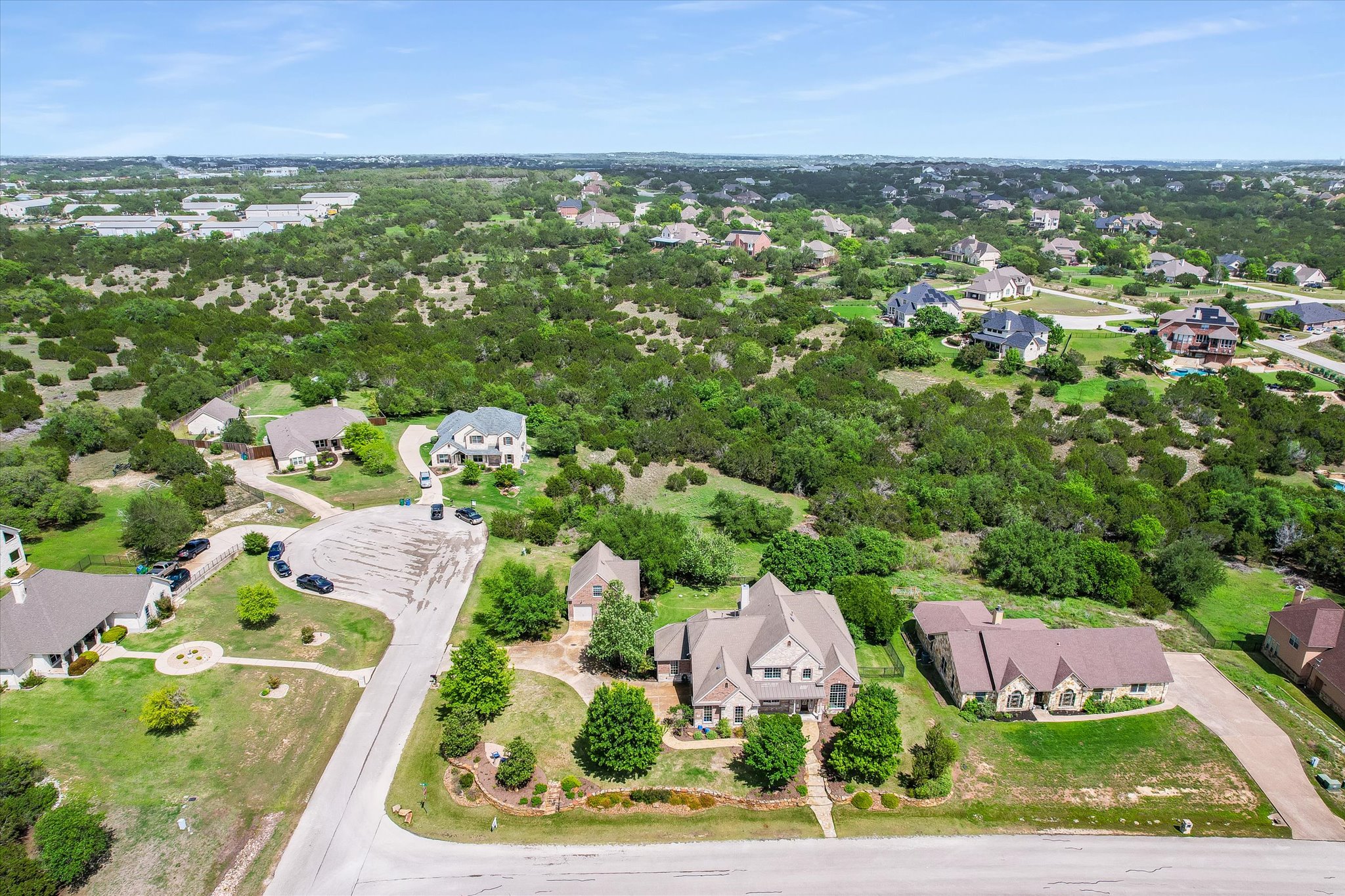 1400 Tom Sawyer Road Austin, TX 78737 - Photo 3 of 40 Aerial View, of property, corner lot, right next to a cul-de-sac, plenty of space for guest parking and entertainment