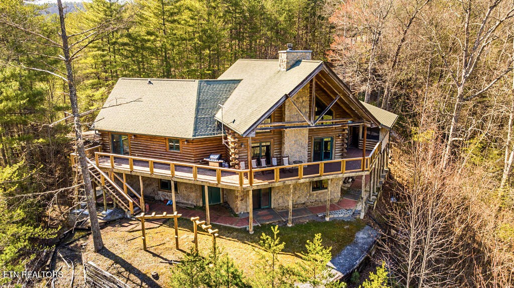 206 Cobblestone Way Townsend, TN 37882 - Photo 48 of 50 aerial view of a house with swimming pool and sitting area