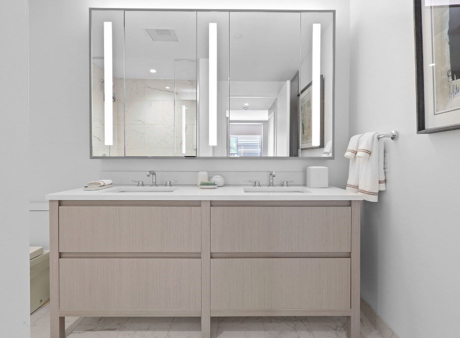 390 Harrison Avenue, Unit 814 Boston, MA 02118 - Photo 5 of 14 a bathroom with a sink and a mirror