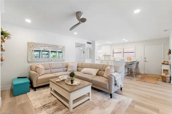 a living room with furniture