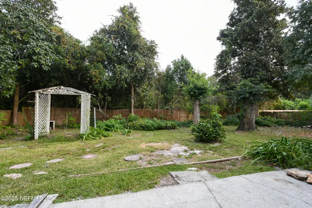 a view of a backyard