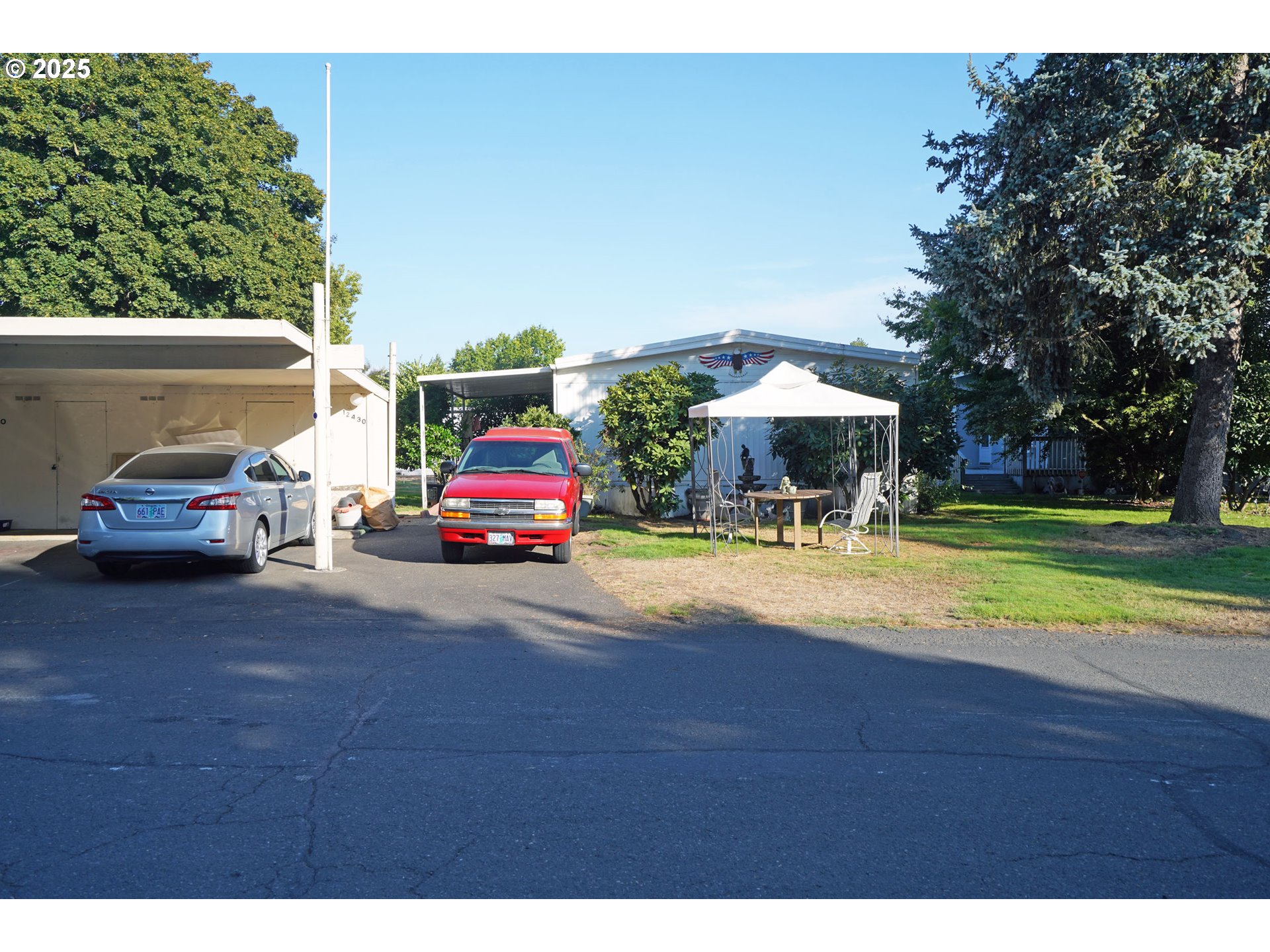 a childrens park with lots of swings and slides