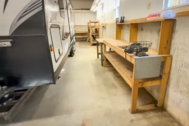 a view of a living room with furniture