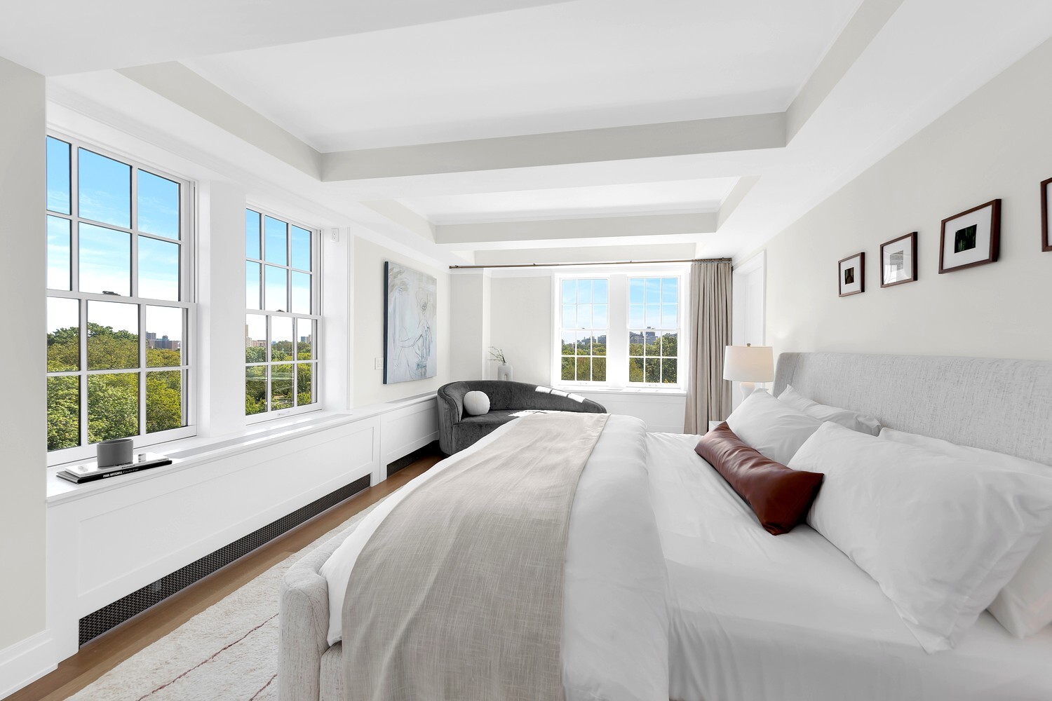 360 Central Park West, Unit 8A/9A Manhattan, NY 10025 - Photo 9 of 17 a bedroom with a bed and a large window