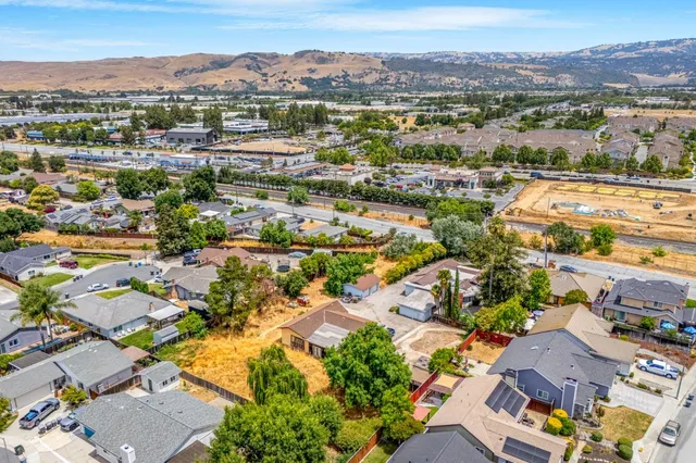 an aerial view of residential building with outdoor space
