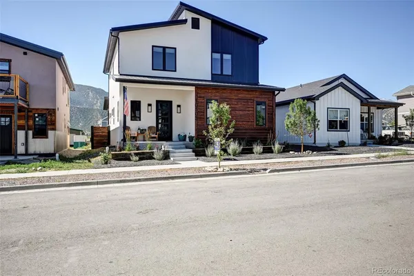 front view of a house with a street
