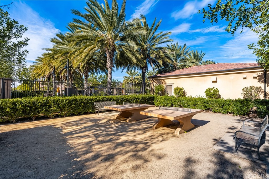 97 Mayfair Irvine, CA 92620 - Photo 36 of 42 a row of palm trees and a yard with swimming pool in the back