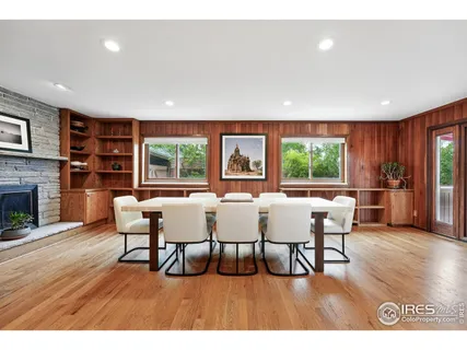 a outdoor space with furniture and wooden floor