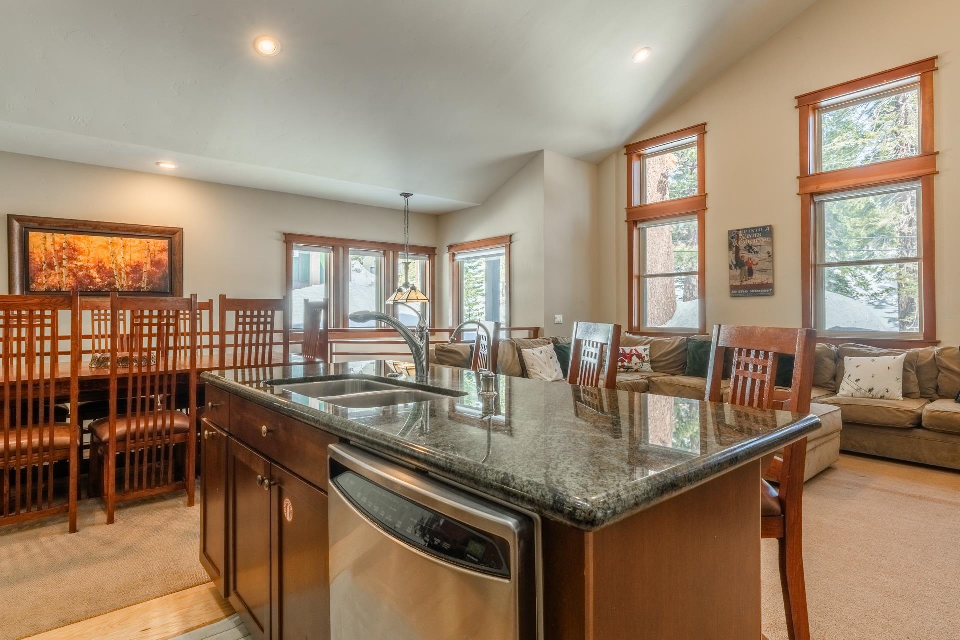 125 Davison Road, Unit 2 Mammoth Lakes, CA 93546 - Photo 11 of 50 a kitchen with granite countertop a stove and a sink