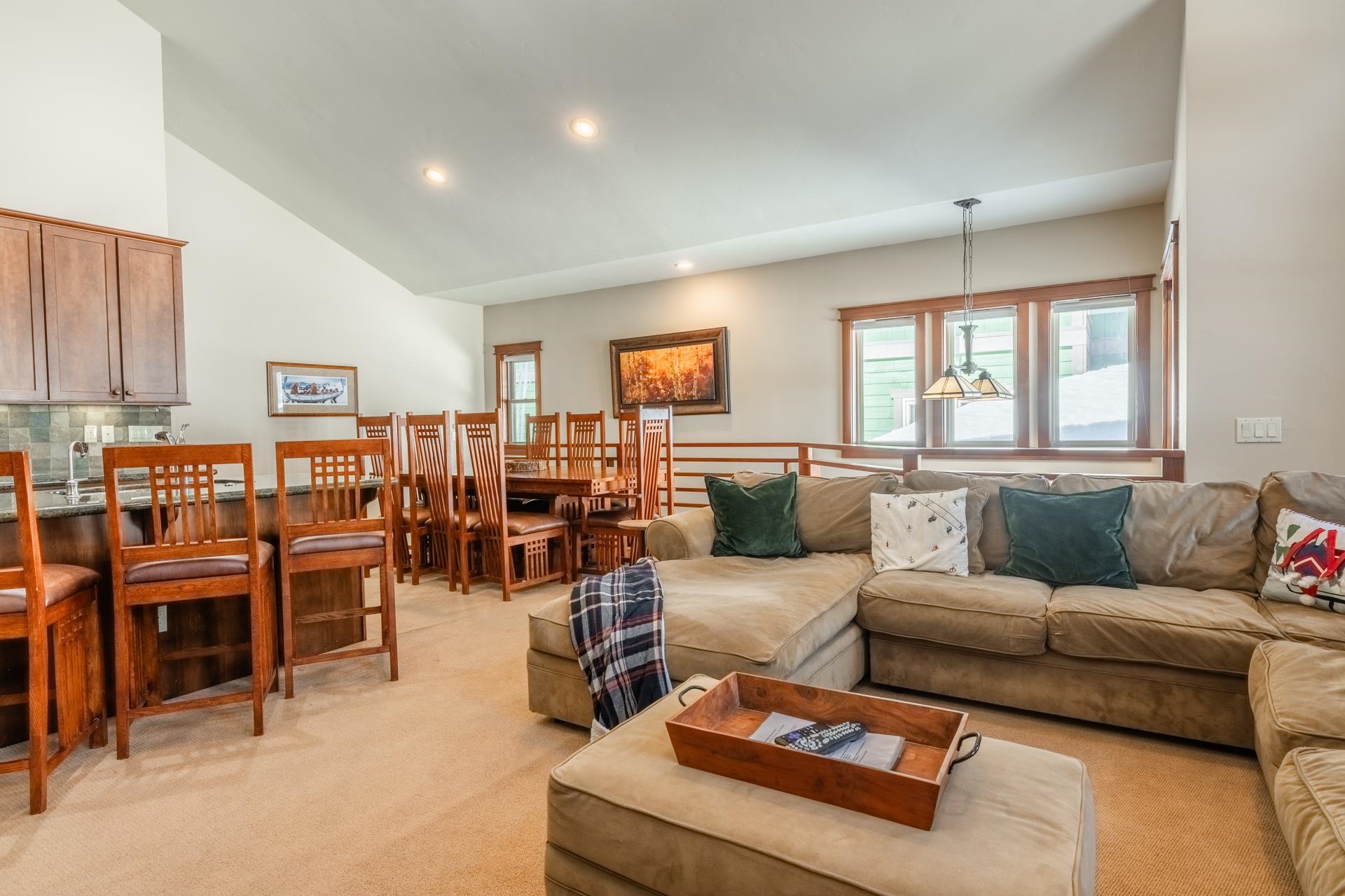 125 Davison Road, Unit 2 Mammoth Lakes, CA 93546 - Photo 18 of 50 a living room with furniture kitchen view and a window