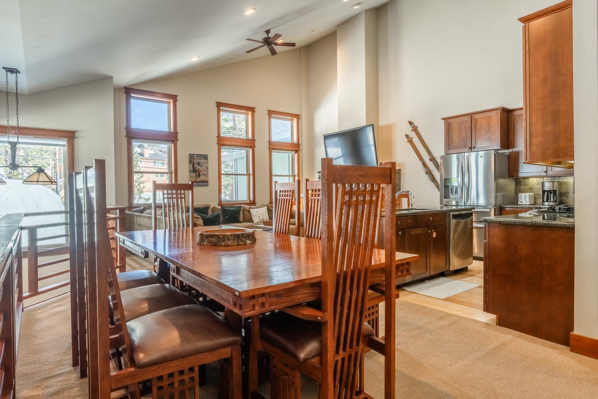 125 Davison Road, Unit 2 Mammoth Lakes, CA 93546 - Photo 6 of 50 a dining room with furniture and wooden floor