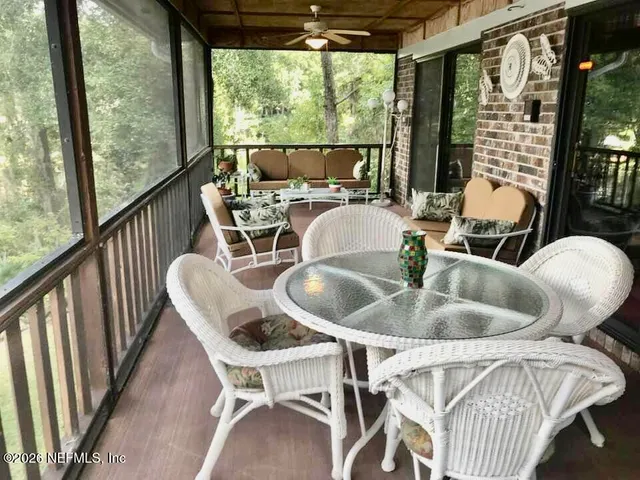 a view of a room with a window