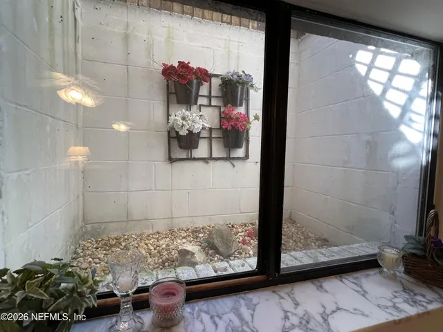 a view of a table and chairs